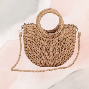 NWT! Boho Straw Crossbody Purse